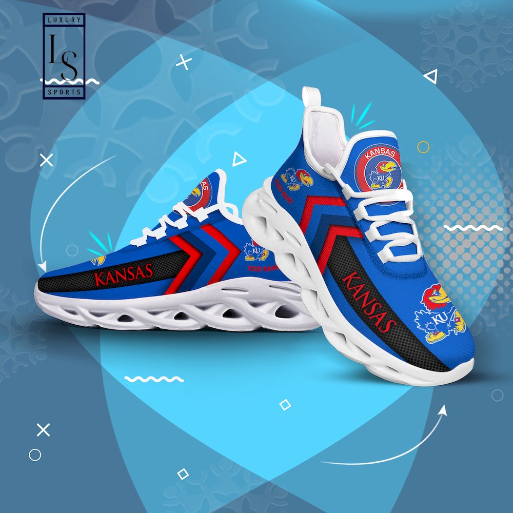 Kansas Jayhawks Personalized Max Soul Shoes - Famjoys Kansas Jayhawks Personalized Max Soul Shoes - Famjoys