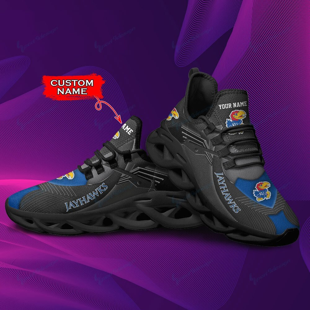 Kansas Jayhawks Personalized Max Soul YZ Running Sneakers 273 - Famjoys Kansas Jayhawks Personalized Max Soul YZ Running Sneakers 273 - Famjoys