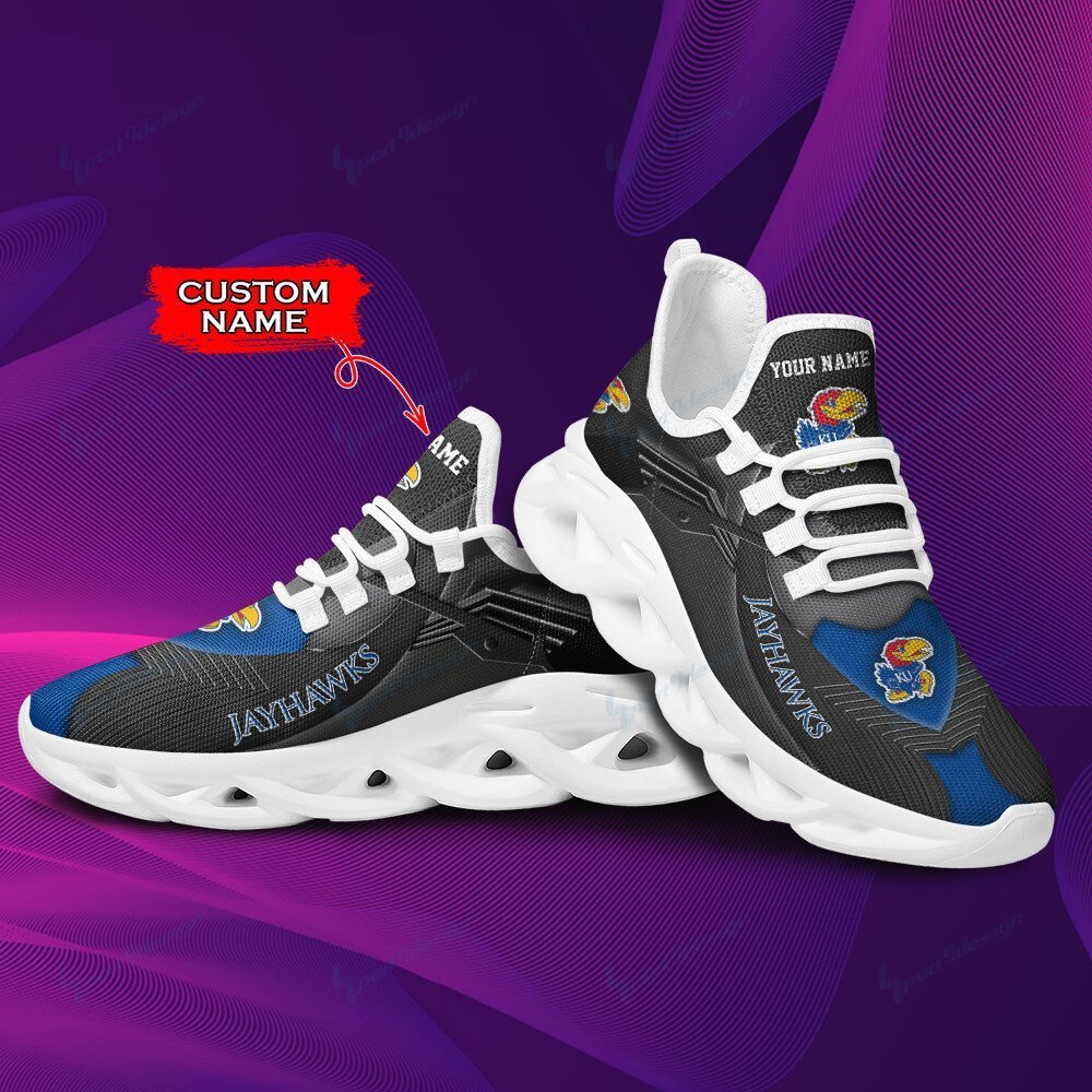 Kansas Jayhawks Personalized Max Soul YZ Running Sneakers 273 - Famjoys Kansas Jayhawks Personalized Max Soul YZ Running Sneakers 273 - Famjoys