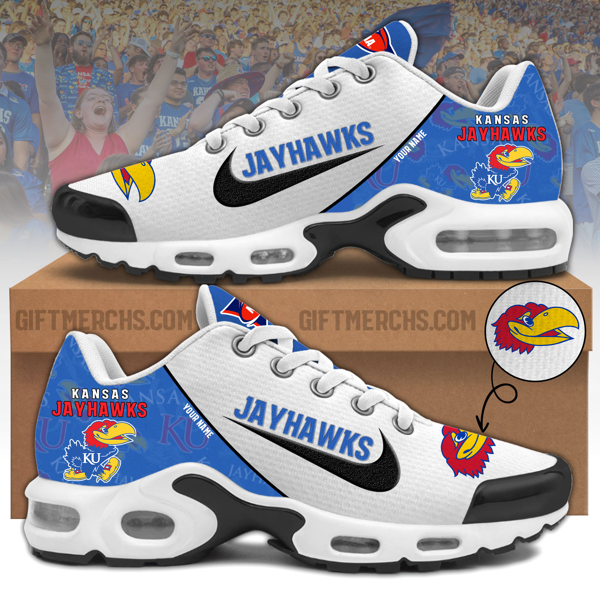 Kansas Jayhawks Personalized Shoes - Famjoys Kansas Jayhawks Personalized Shoes - Famjoys