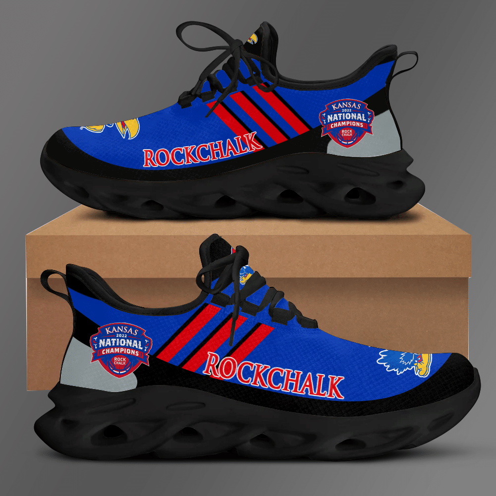 Kansas Jayhawks Running Shoes Ver 2 - Famjoys Kansas Jayhawks Running Shoes Ver 2 - Famjoys