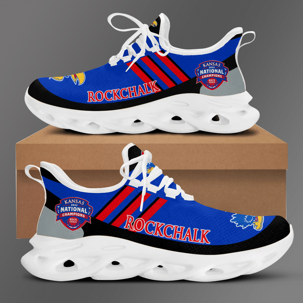 Kansas Jayhawks Running Shoes Ver 2 - Famjoys Kansas Jayhawks Running Shoes Ver 2 - Famjoys