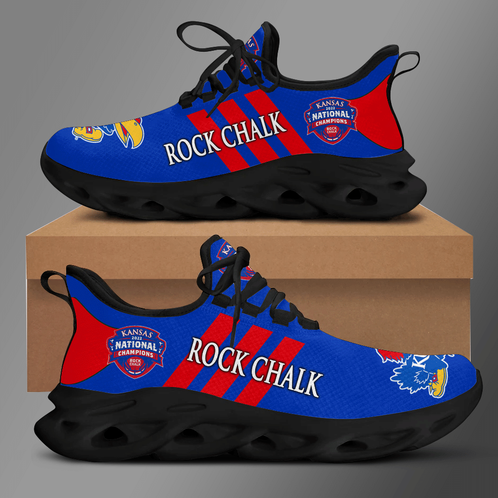 Kansas Jayhawks Running Shoes Ver 4 - Famjoys Kansas Jayhawks Running Shoes Ver 4 - Famjoys