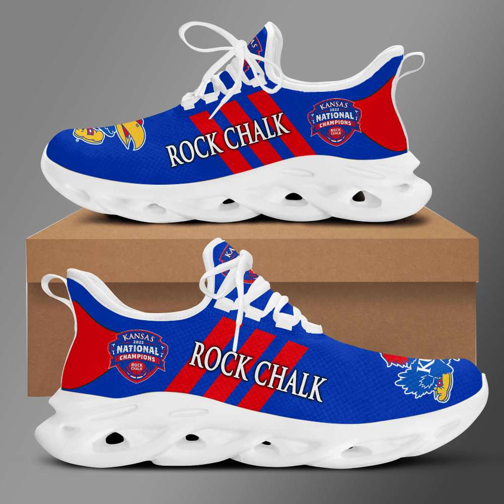 Kansas Jayhawks Running Shoes Ver 4 - Famjoys Kansas Jayhawks Running Shoes Ver 4 - Famjoys