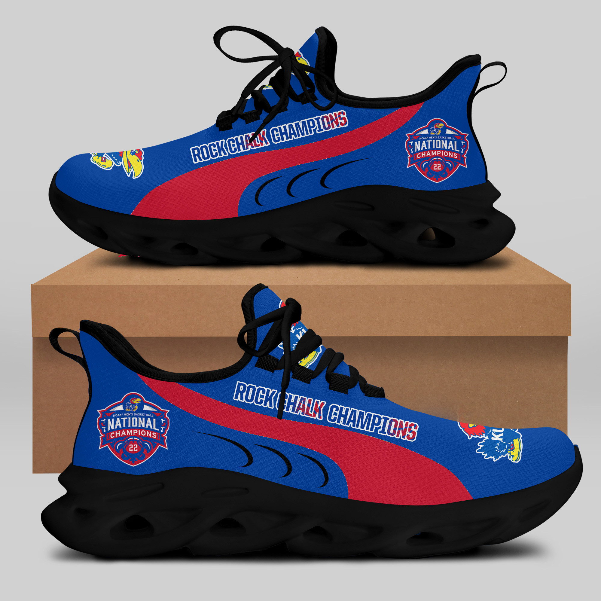 Kansas Jayhawks Running Shoes Ver 7 - Famjoys Kansas Jayhawks Running Shoes Ver 7 - Famjoys