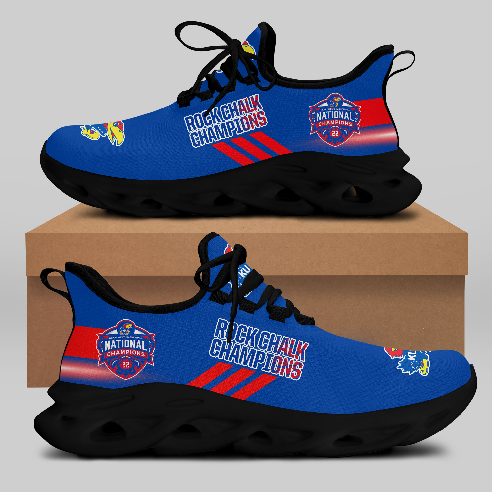 Kansas Jayhawks Running Shoes Ver 8 - Famjoys Kansas Jayhawks Running Shoes Ver 8 - Famjoys