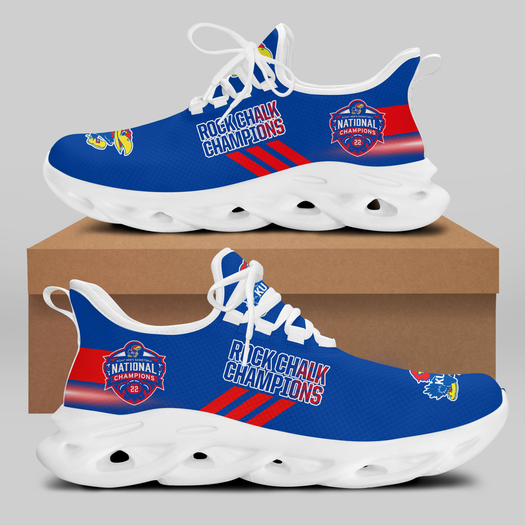 Kansas Jayhawks Running Shoes Ver 8 - Famjoys Kansas Jayhawks Running Shoes Ver 8 - Famjoys