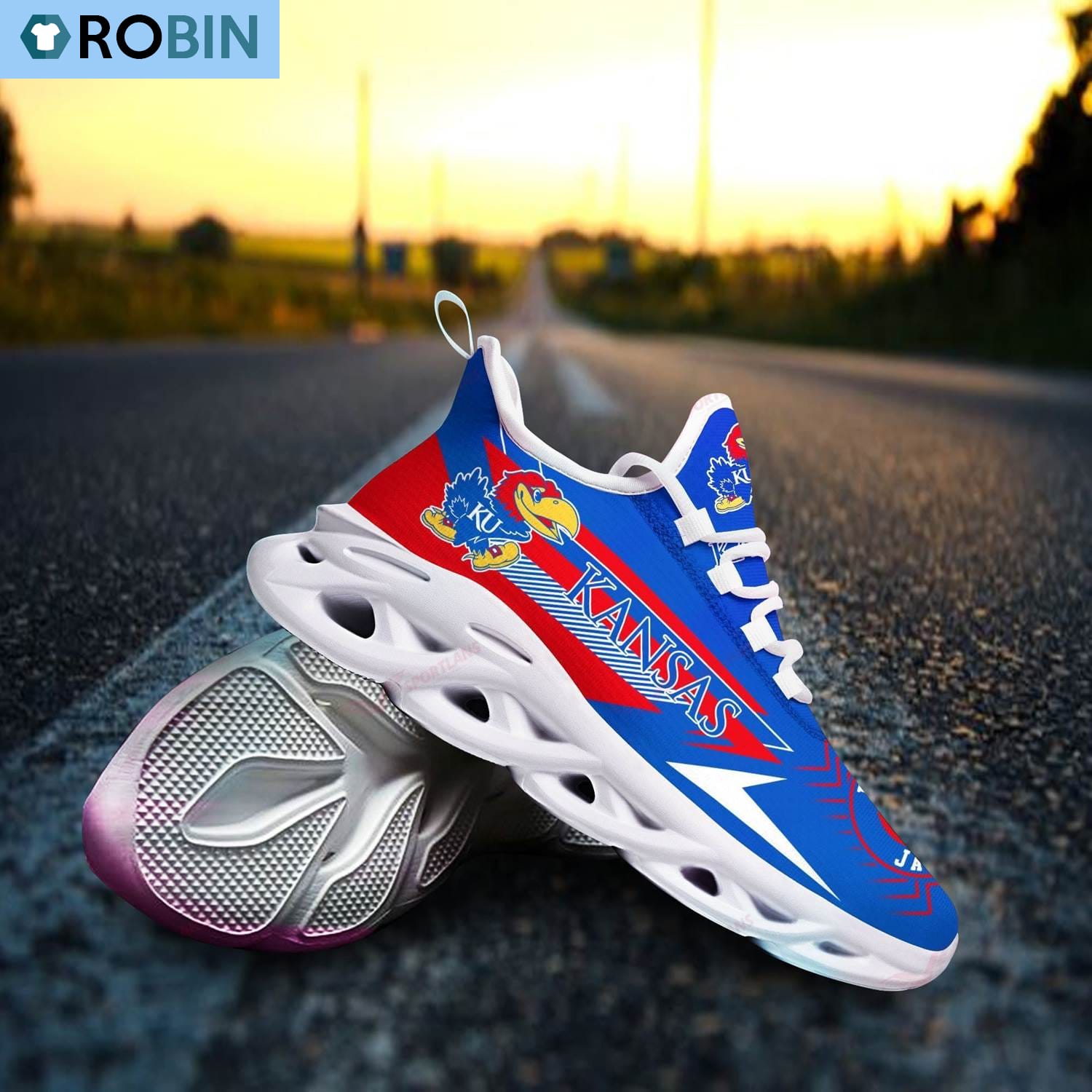 Kansas Jayhawks Sneakers - Famjoys Kansas Jayhawks Sneakers - Famjoys