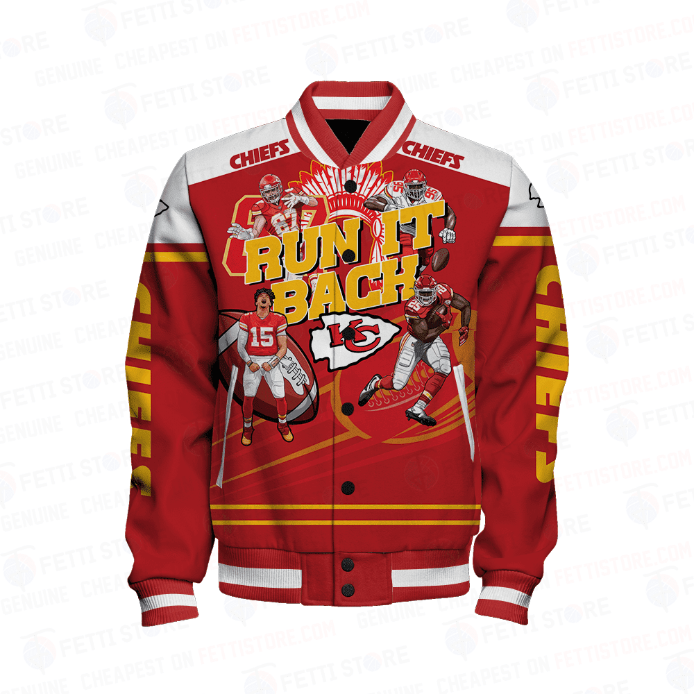 KCC Run It Back New Design Print Varsity Jacket - Famjoys KCC Run It Back New Design Print Varsity Jacket - Famjoys