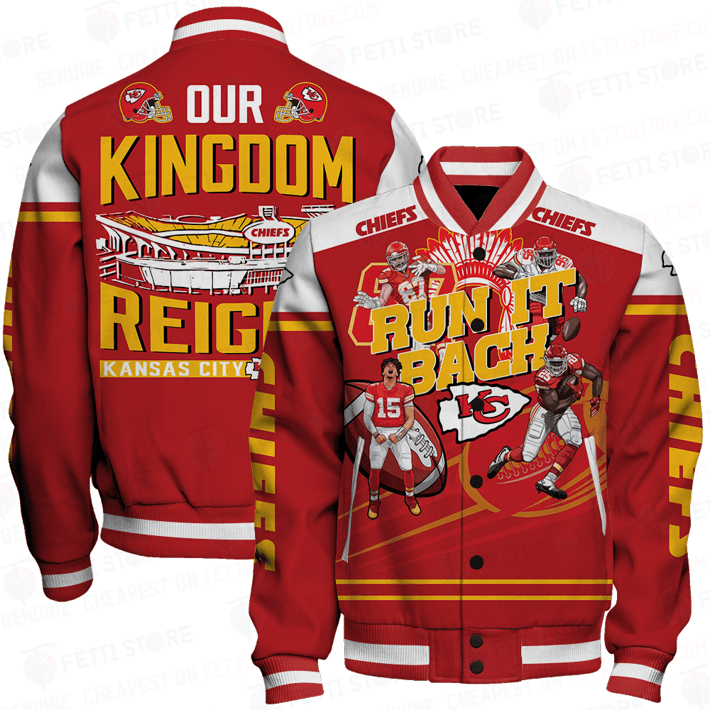 KCC Run It Back New Design Print Varsity Jacket - Famjoys KCC Run It Back New Design Print Varsity Jacket - Famjoys