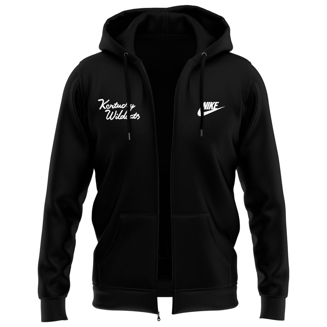 Kentucky All Black Basketball Zip Hoodie - Famjoys Kentucky All Black Basketball Zip Hoodie - Famjoys