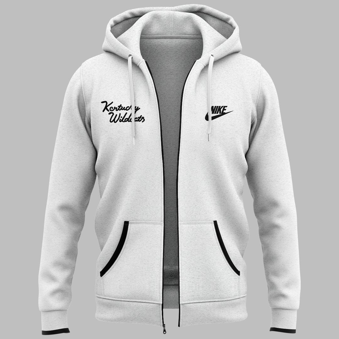 Kentucky Black And White Basketball Zip Hoodie - Famjoys Kentucky Black And White Basketball Zip Hoodie - Famjoys
