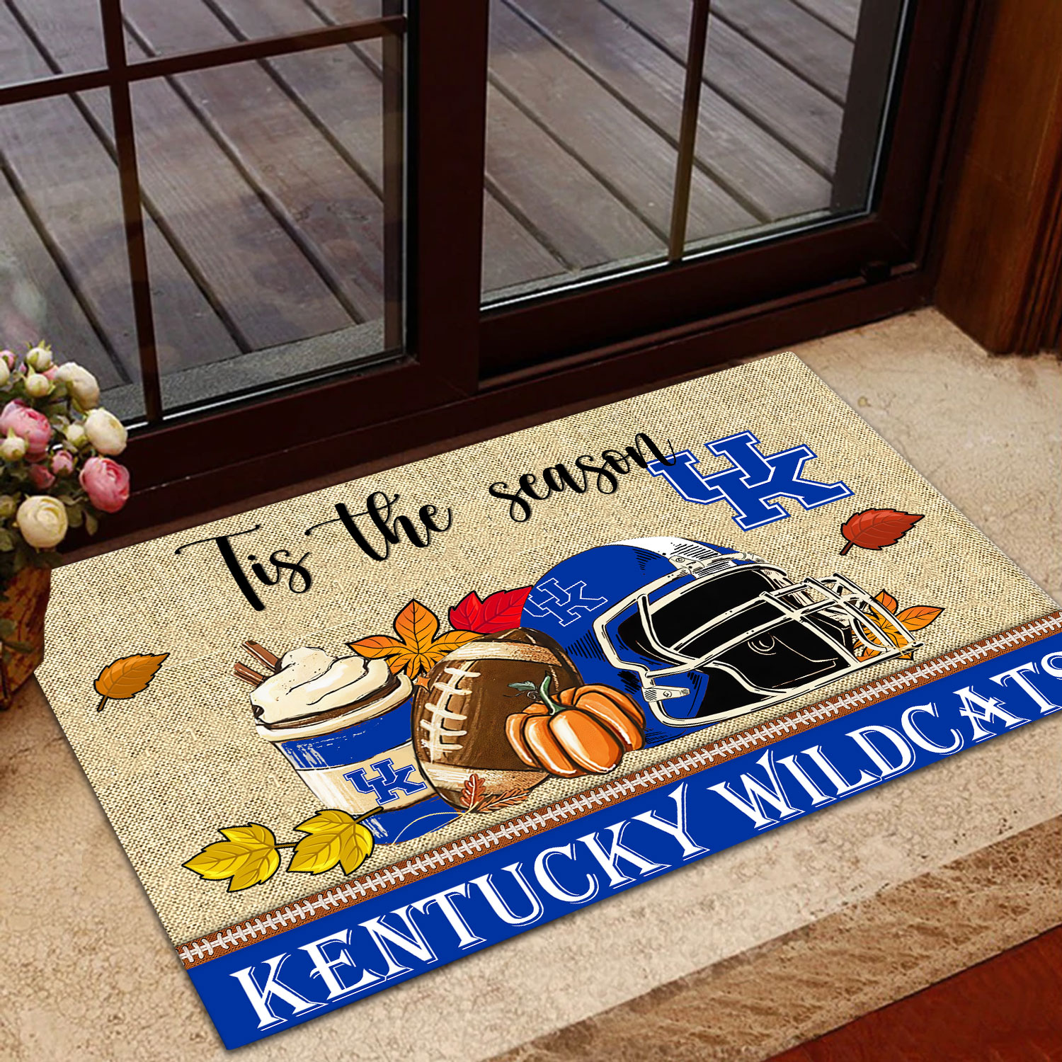 Kentucky Wildcats Fall Football Custom Doormat - Custom Text - Famjoys Kentucky Wildcats Fall Football Custom Doormat - Custom Text - Famjoys