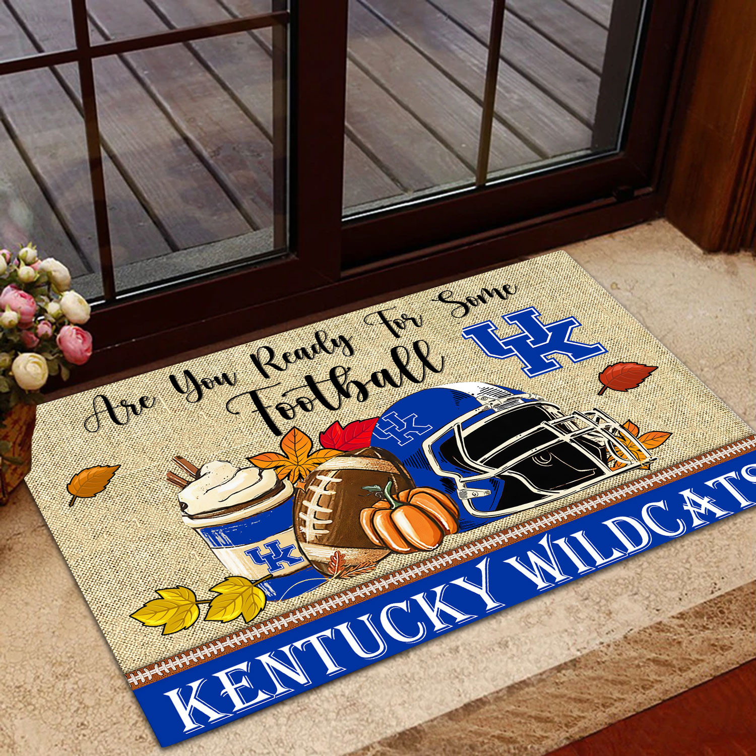 Kentucky Wildcats Fall Football Custom Doormat - Custom Text - Famjoys Kentucky Wildcats Fall Football Custom Doormat - Custom Text - Famjoys