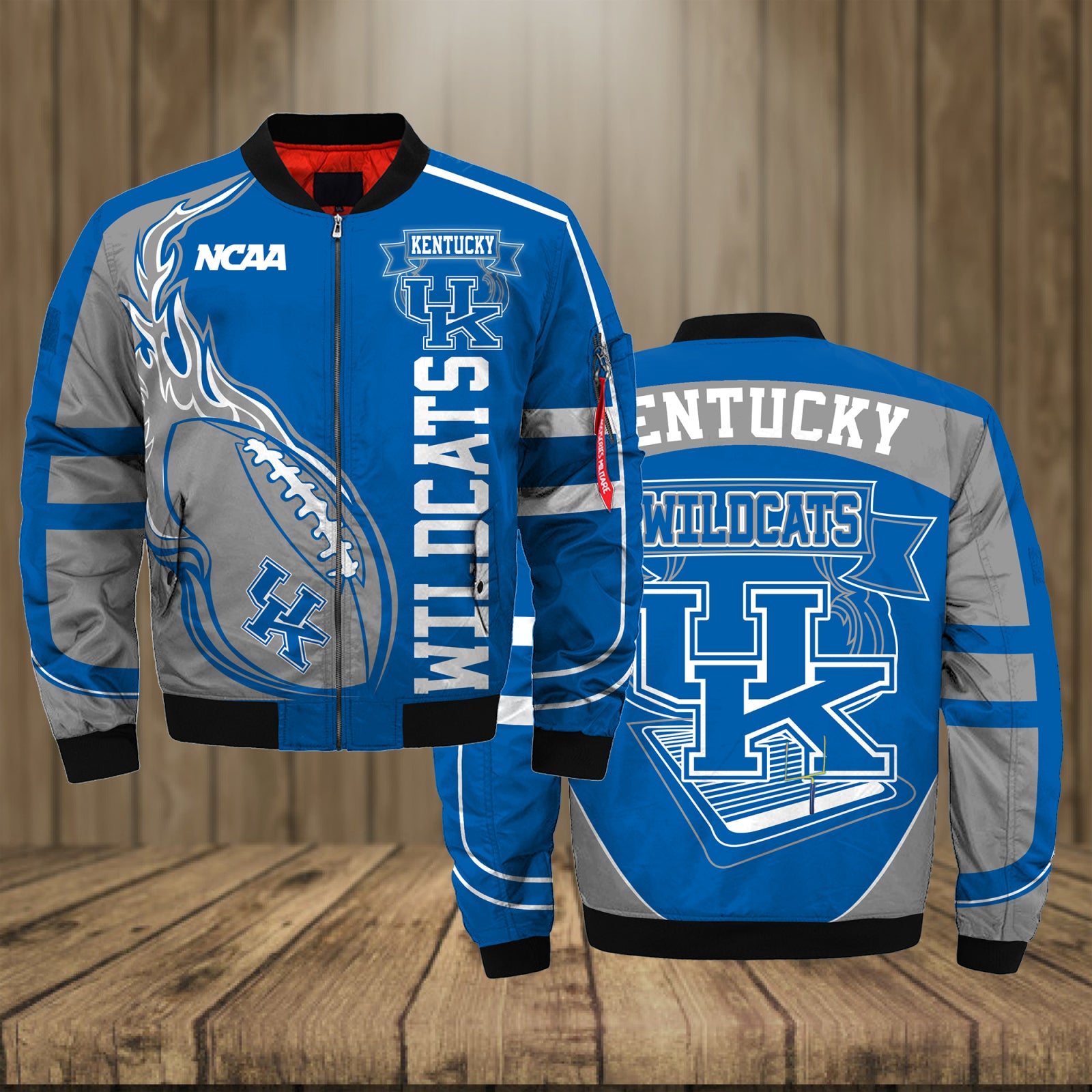 Kentucky Wildcats Jacket 3D Printed Fire Ball - Famjoys Kentucky Wildcats Jacket 3D Printed Fire Ball - Famjoys