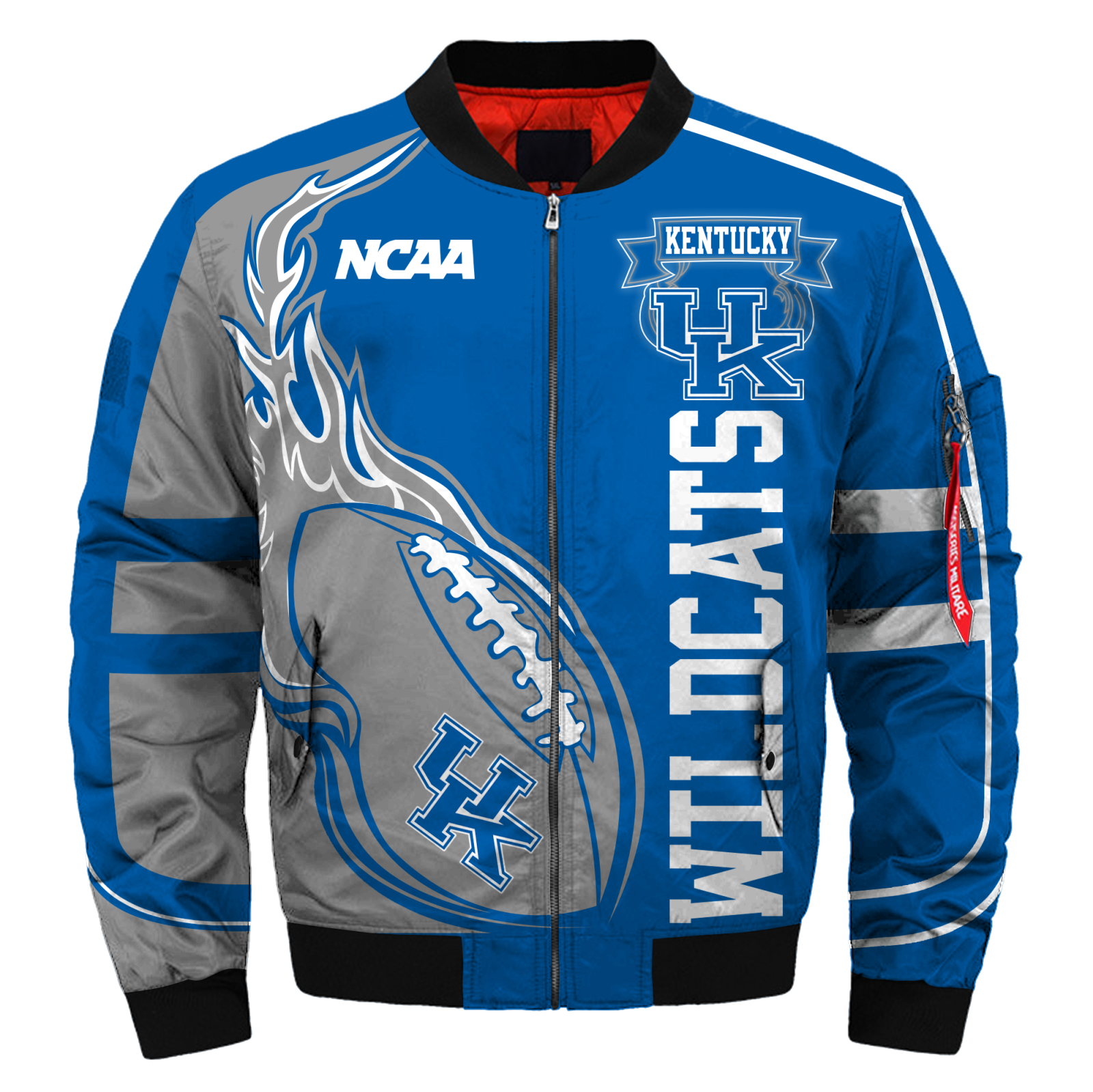 Kentucky Wildcats Jacket 3D Printed Fire Ball - Famjoys Kentucky Wildcats Jacket 3D Printed Fire Ball - Famjoys