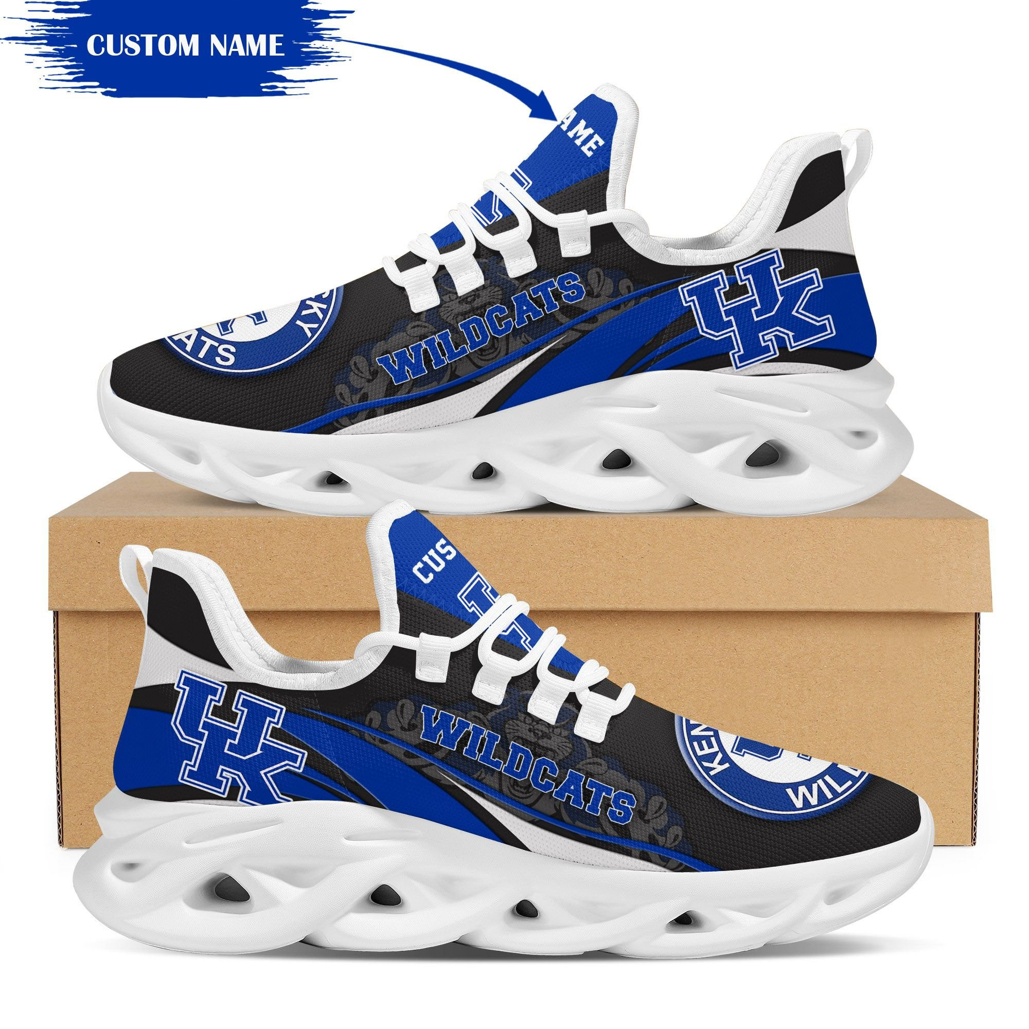 Kentucky Wildcats Mascot Custom Name Personalized Max Soul Sneakers - Famjoys Kentucky Wildcats Mascot Custom Name Personalized Max Soul Sneakers - Famjoys