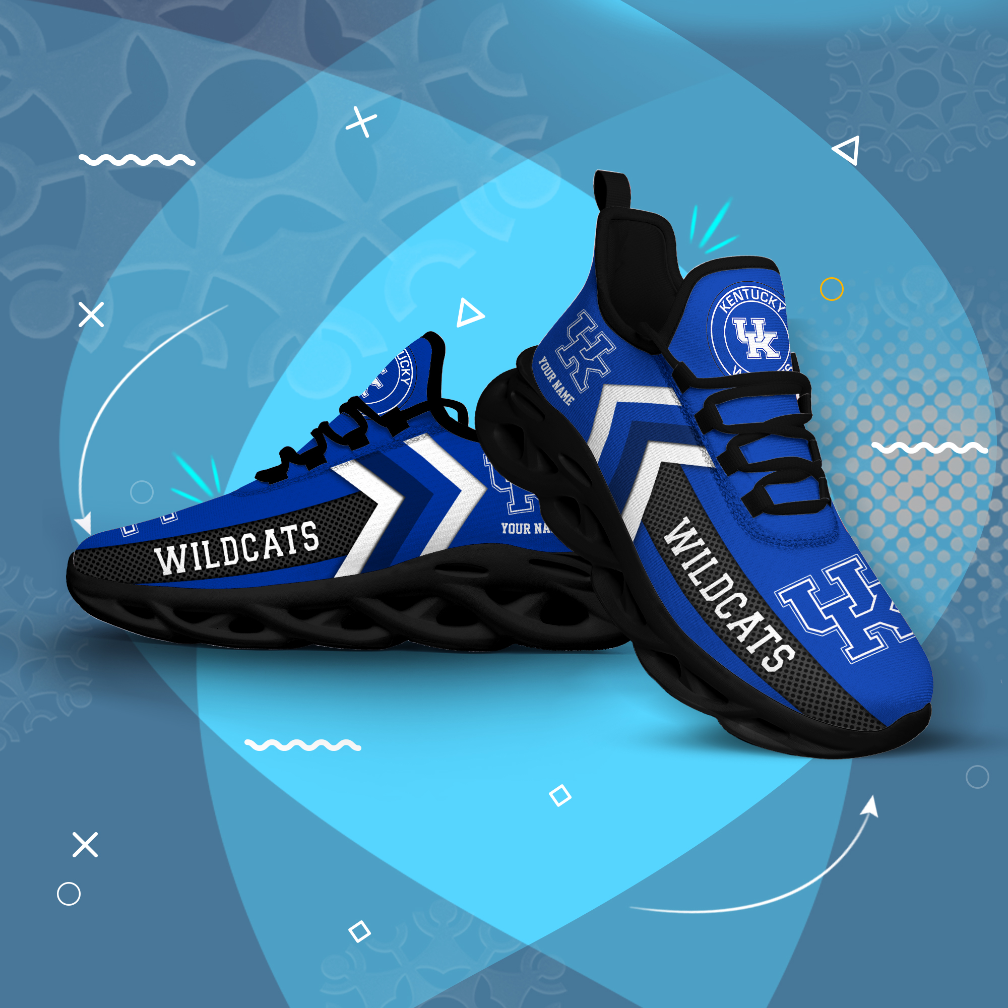 Kentucky Wildcats Personalized Custom Name Max Soul Shoes DS003 - Famjoys Kentucky Wildcats Personalized Custom Name Max Soul Shoes DS003 - Famjoys