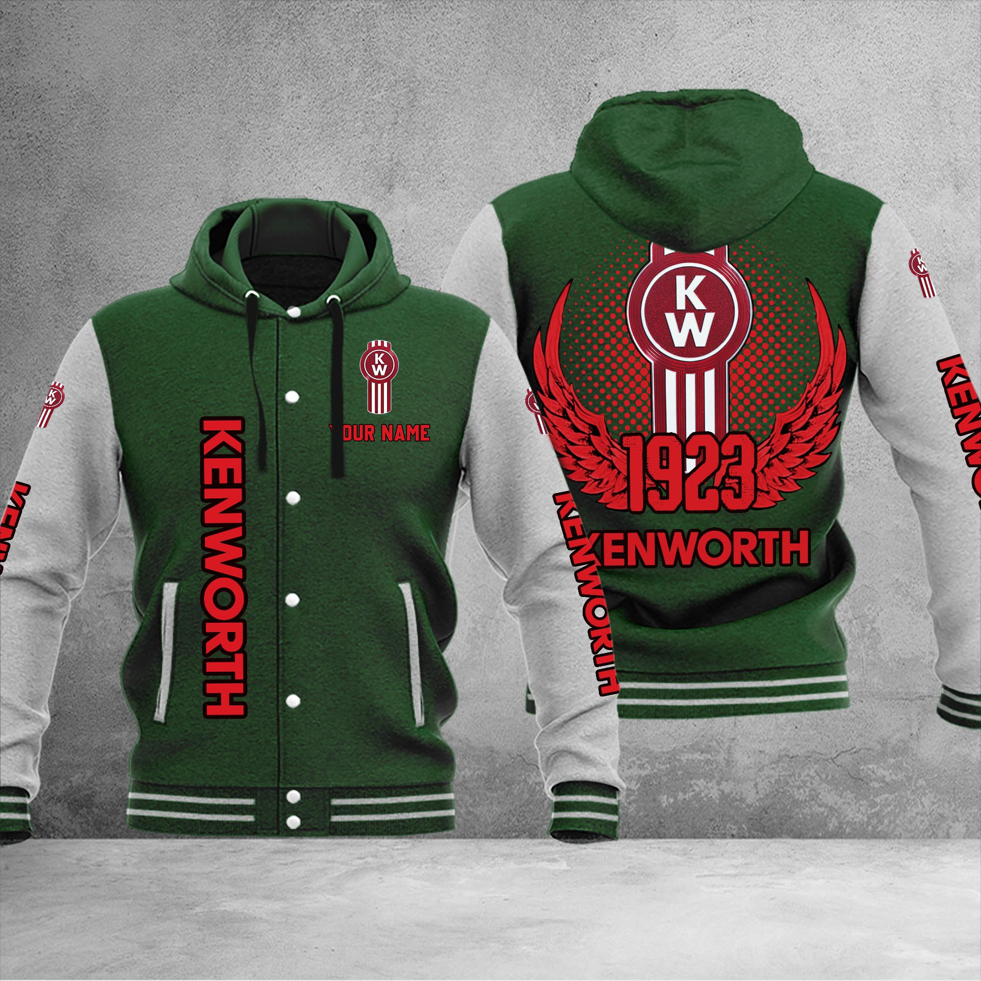 Kenworth DMHJ1185 Baseball Jacket Multicolor - Famjoys Kenworth DMHJ1185 Baseball Jacket Multicolor - Famjoys