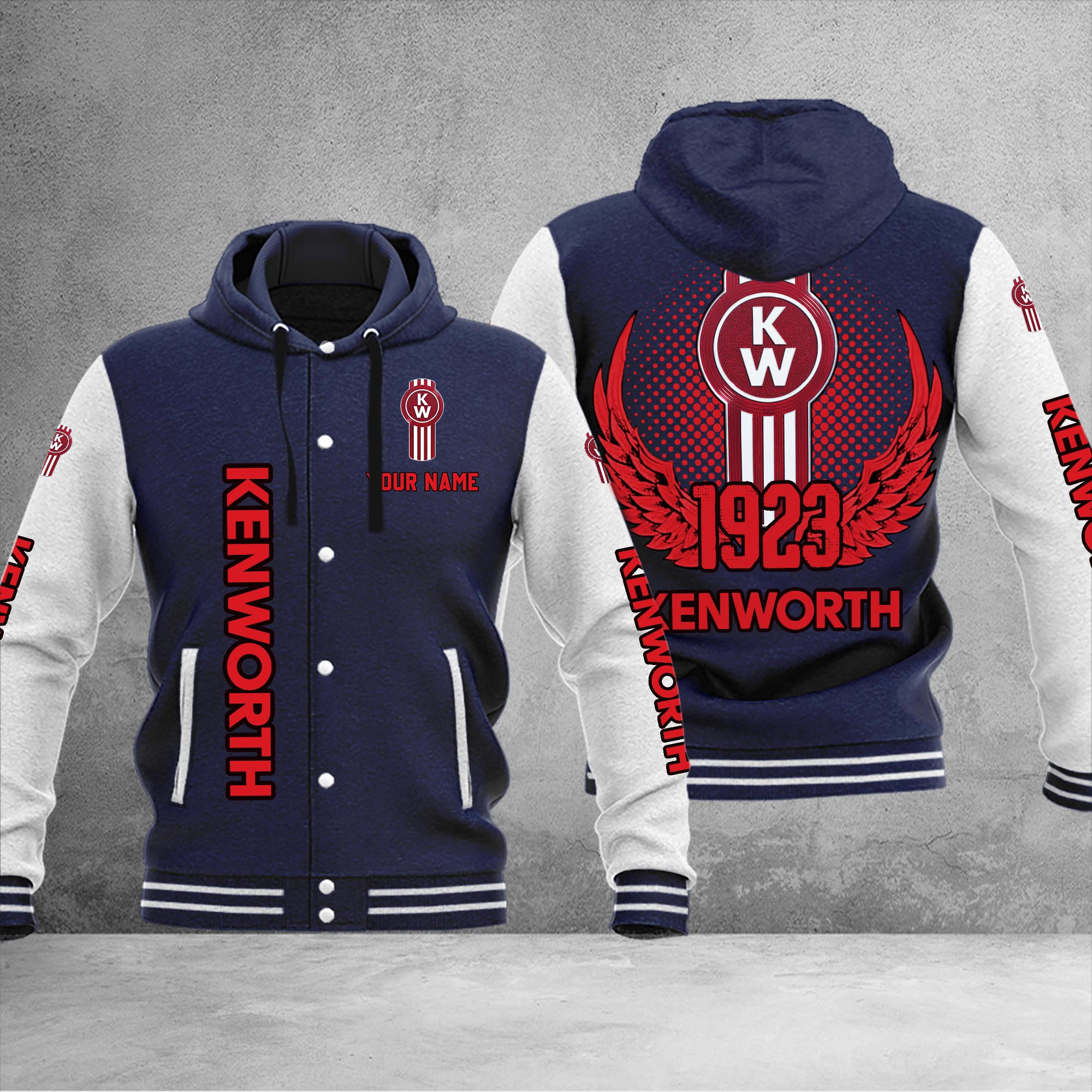 Kenworth DMHJ1185 Baseball Jacket Multicolor - Famjoys Kenworth DMHJ1185 Baseball Jacket Multicolor - Famjoys