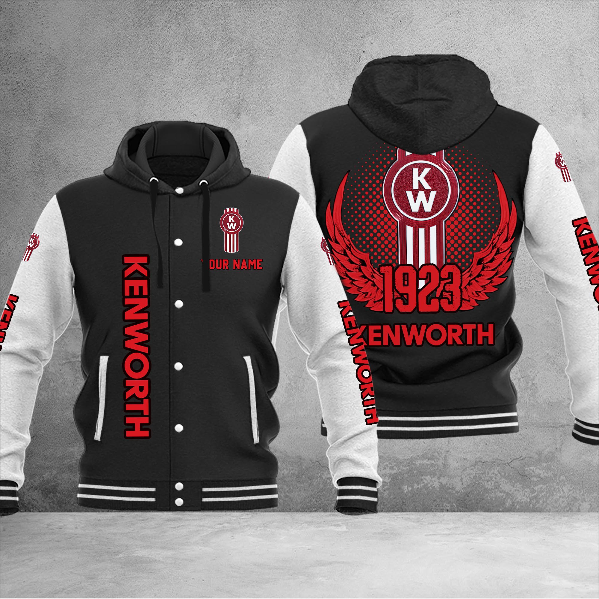 Kenworth DMHJ1185 Baseball Jacket Multicolor - Famjoys Kenworth DMHJ1185 Baseball Jacket Multicolor - Famjoys