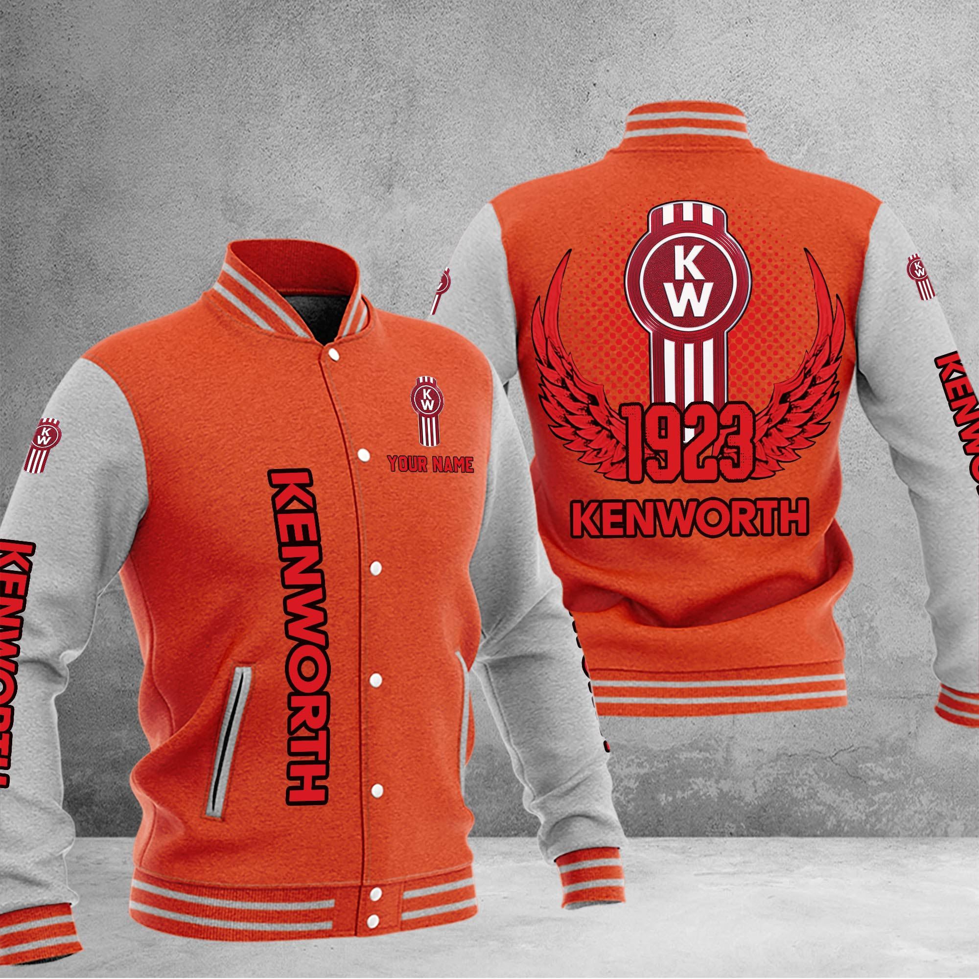 Kenworth DMHJ1185 Baseball Jacket Multicolor - Famjoys Kenworth DMHJ1185 Baseball Jacket Multicolor - Famjoys