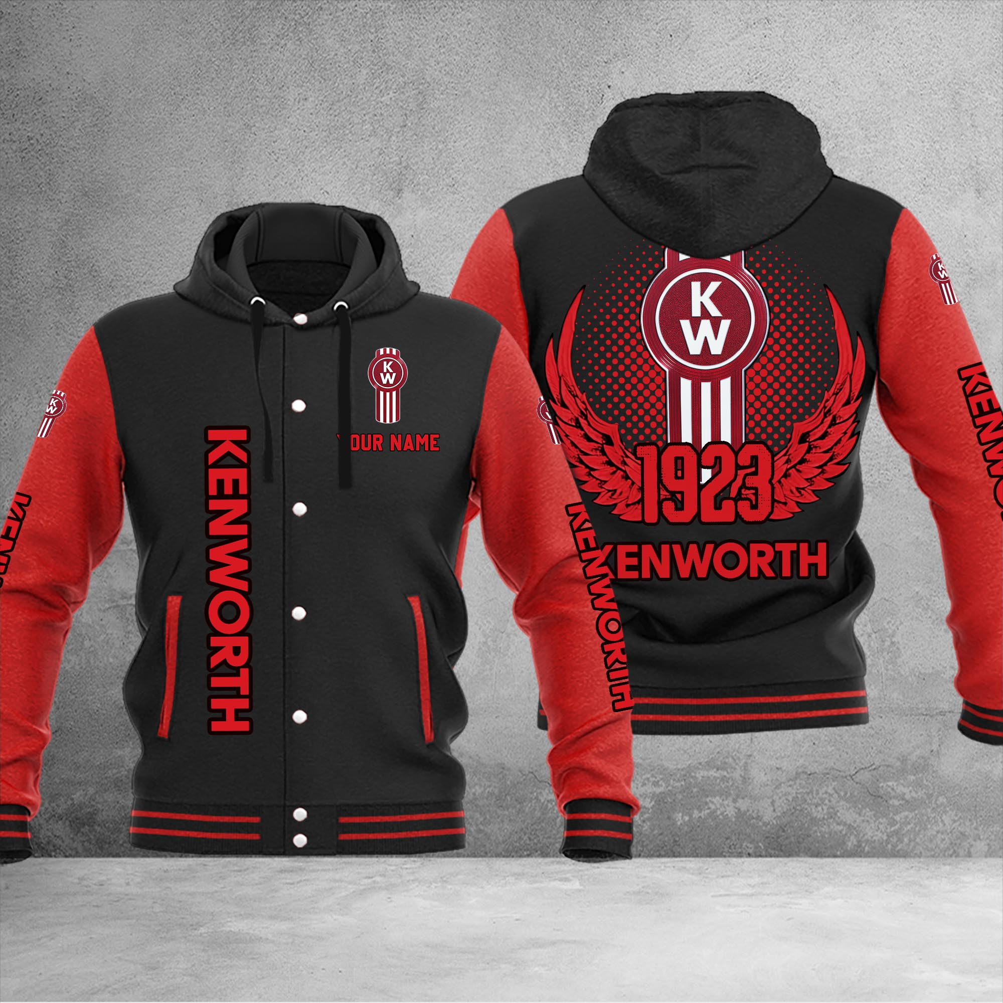 Kenworth DMHJ1185 Baseball Jacket Multicolor - Famjoys Kenworth DMHJ1185 Baseball Jacket Multicolor - Famjoys