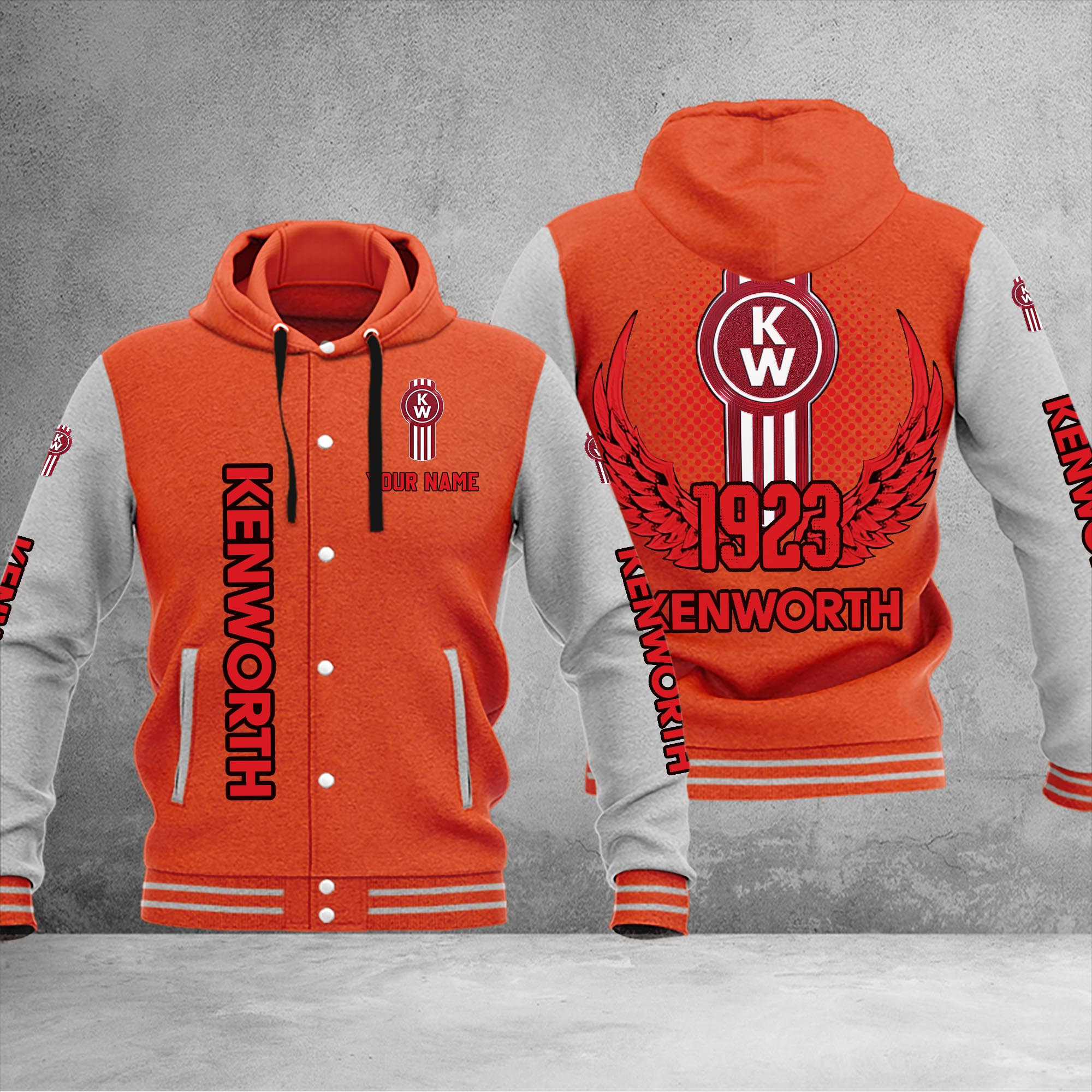 Kenworth DMHJ1185 Baseball Jacket Multicolor - Famjoys Kenworth DMHJ1185 Baseball Jacket Multicolor - Famjoys