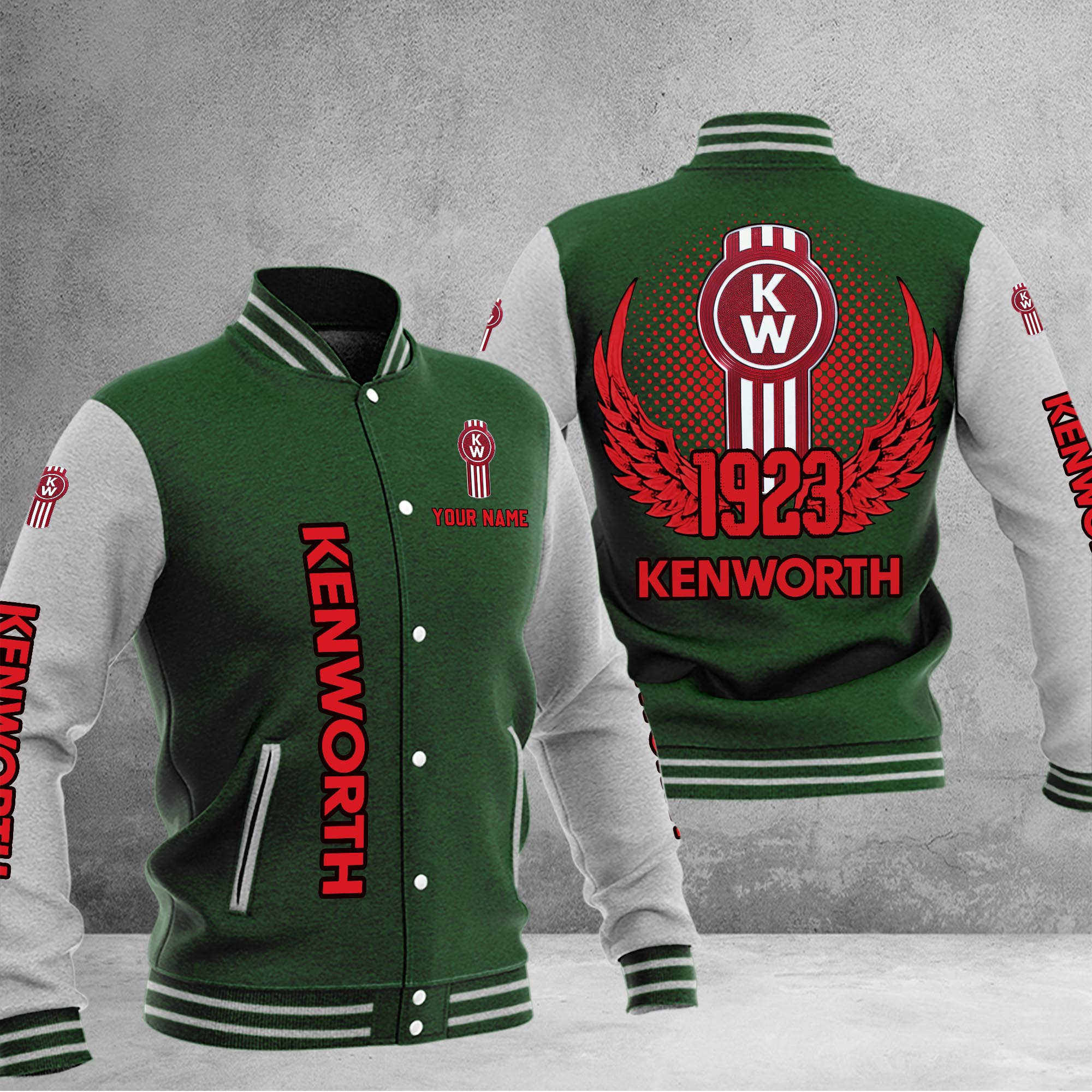 Kenworth DMHJ1185 Baseball Jacket Multicolor - Famjoys Kenworth DMHJ1185 Baseball Jacket Multicolor - Famjoys