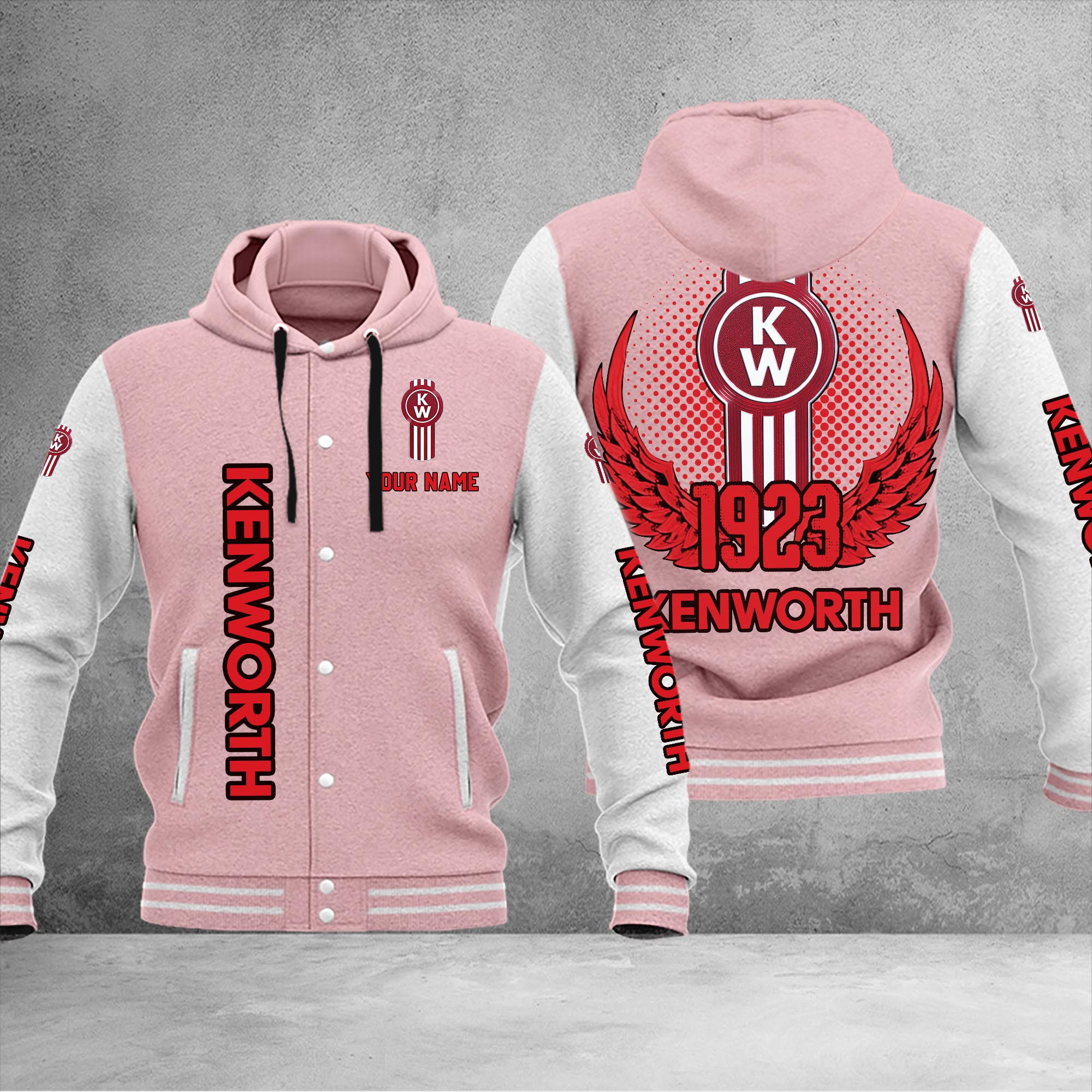 Kenworth DMHJ1185 Baseball Jacket Multicolor - Famjoys Kenworth DMHJ1185 Baseball Jacket Multicolor - Famjoys