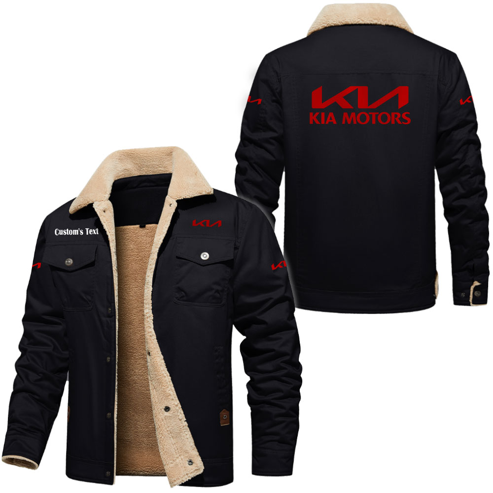 Kia Cargo Fleece Lined Cotton Jacket Multicolor, vintage style, customize name 