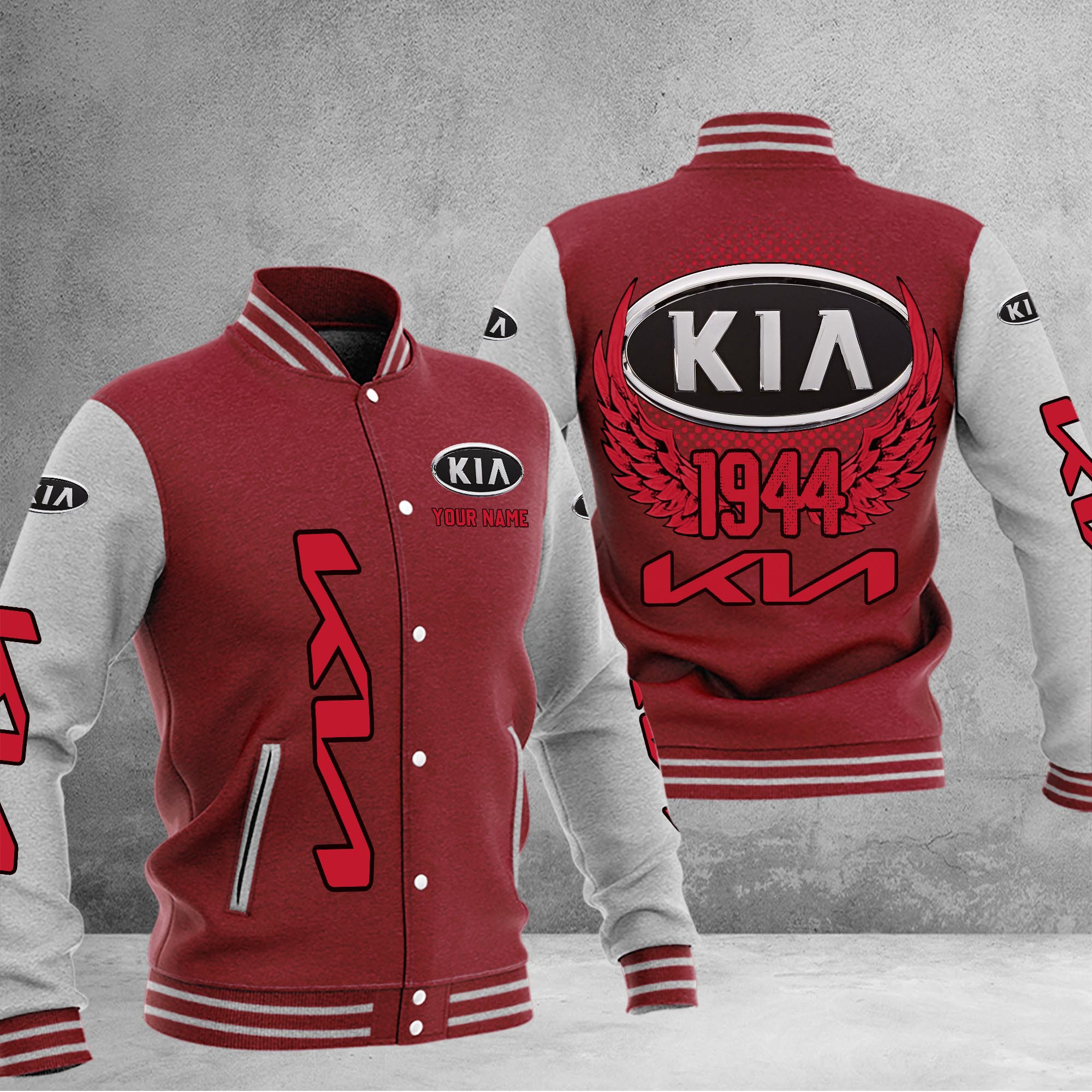 Kia DMHJ1052 Baseball Jacket Multicolor - Famjoys Kia DMHJ1052 Baseball Jacket Multicolor - Famjoys