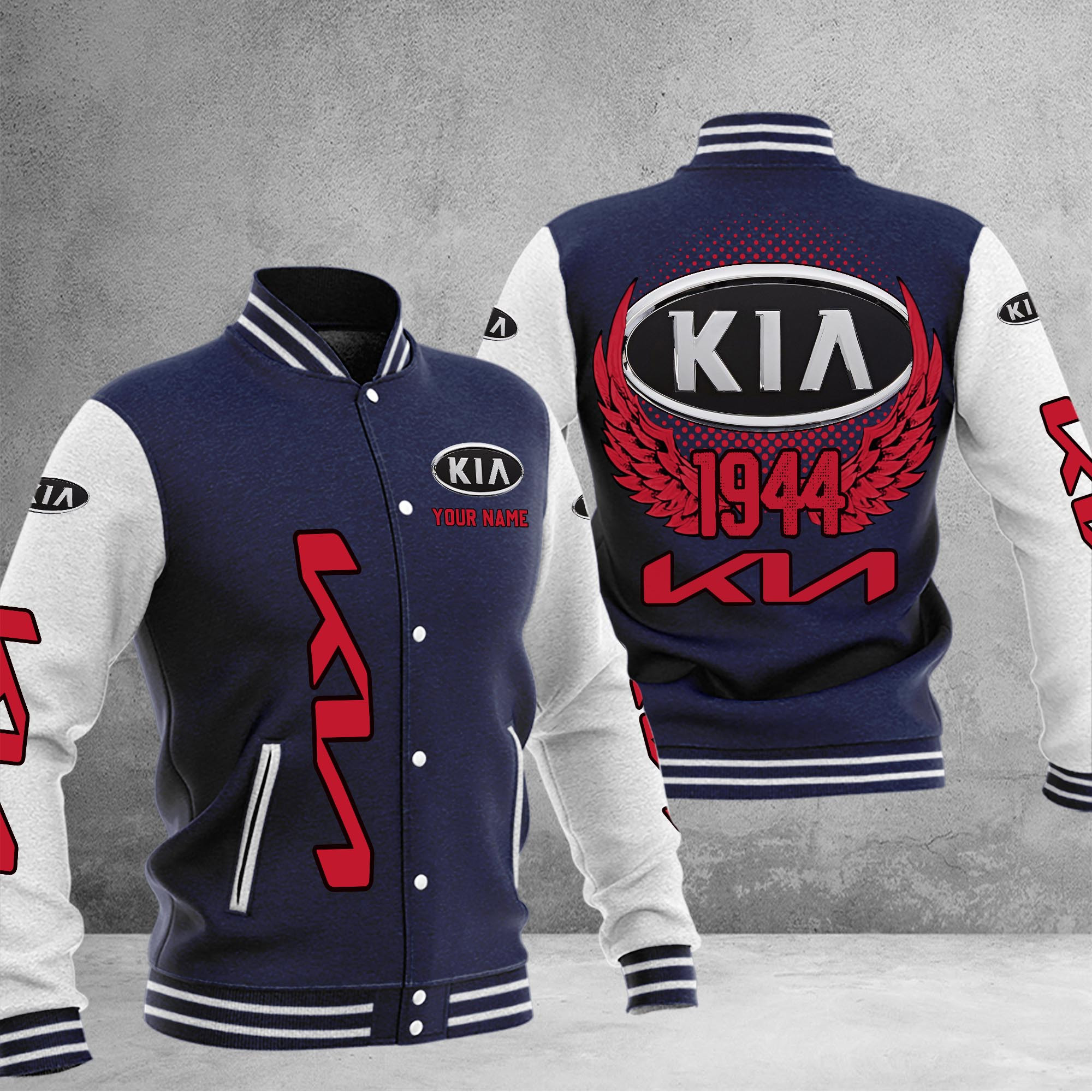 Kia DMHJ1052 Baseball Jacket Multicolor - Famjoys Kia DMHJ1052 Baseball Jacket Multicolor - Famjoys