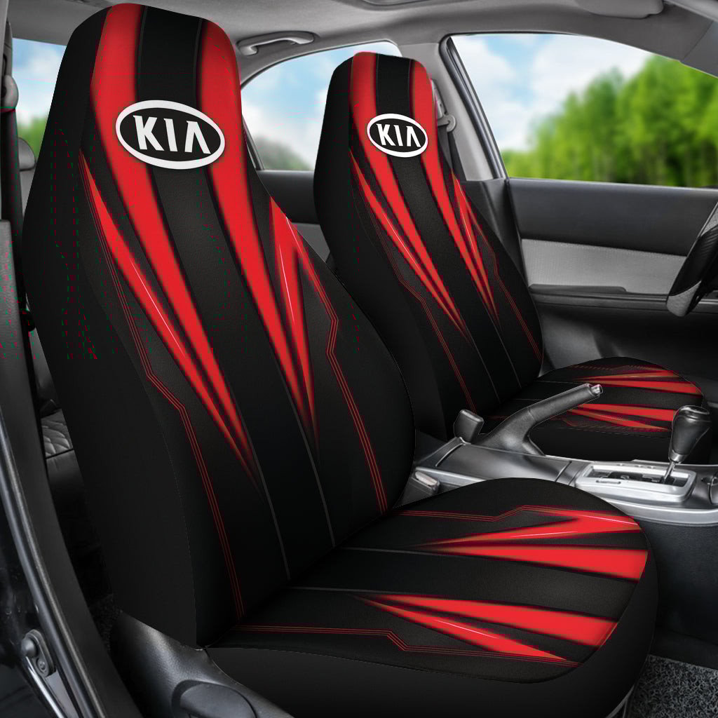 Kia Red Logo Car Seat Covers Metal Abstract Ph220913-11 - Famjoys Kia Red Logo Car Seat Covers Metal Abstract Ph220913-11 - Famjoys