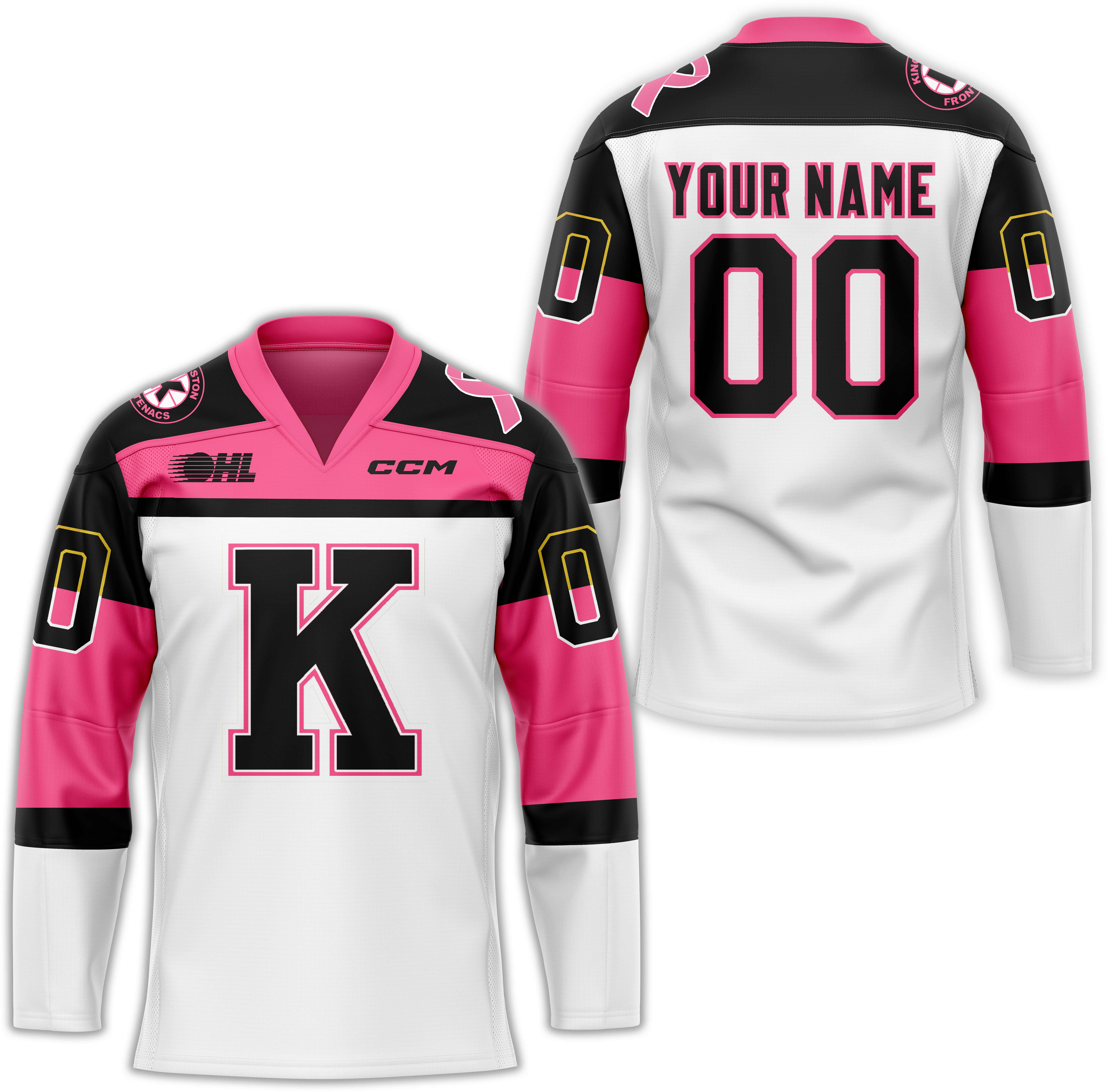 Kingston Frontenacs x Pink in the Rink Custom Jersey - Famjoys Kingston Frontenacs x Pink in the Rink Custom Jersey - Famjoys