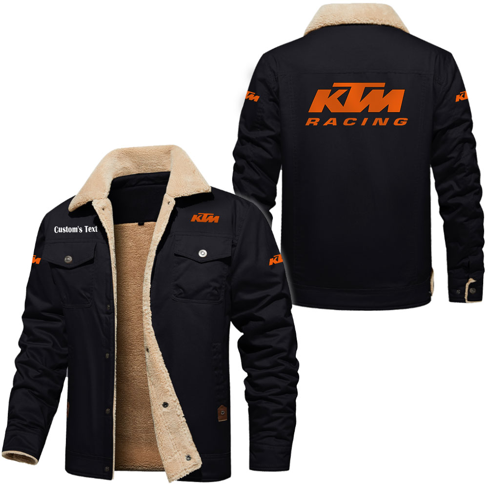 KTM Cargo Fleece Lined Cotton Jacket Multicolor, vintage style, customize name