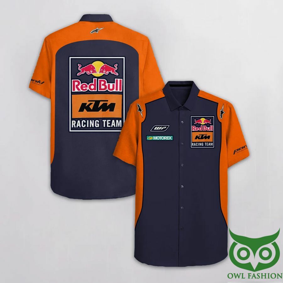 Ktm Racing Orange And Light Gray Hawaiian Shirt - Famjoys Ktm Racing Orange And Light Gray Hawaiian Shirt - Famjoys