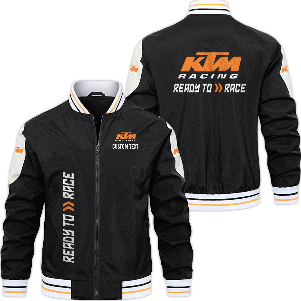 KTM Racing Varsity Jacket, Zipper Jackets Customize Name - Famjoys KTM Racing Varsity Jacket, Zipper Jackets Customize Name - Famjoys