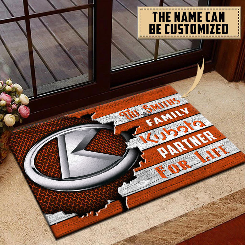 Kubota Doormat Custom Name, Multicolor 