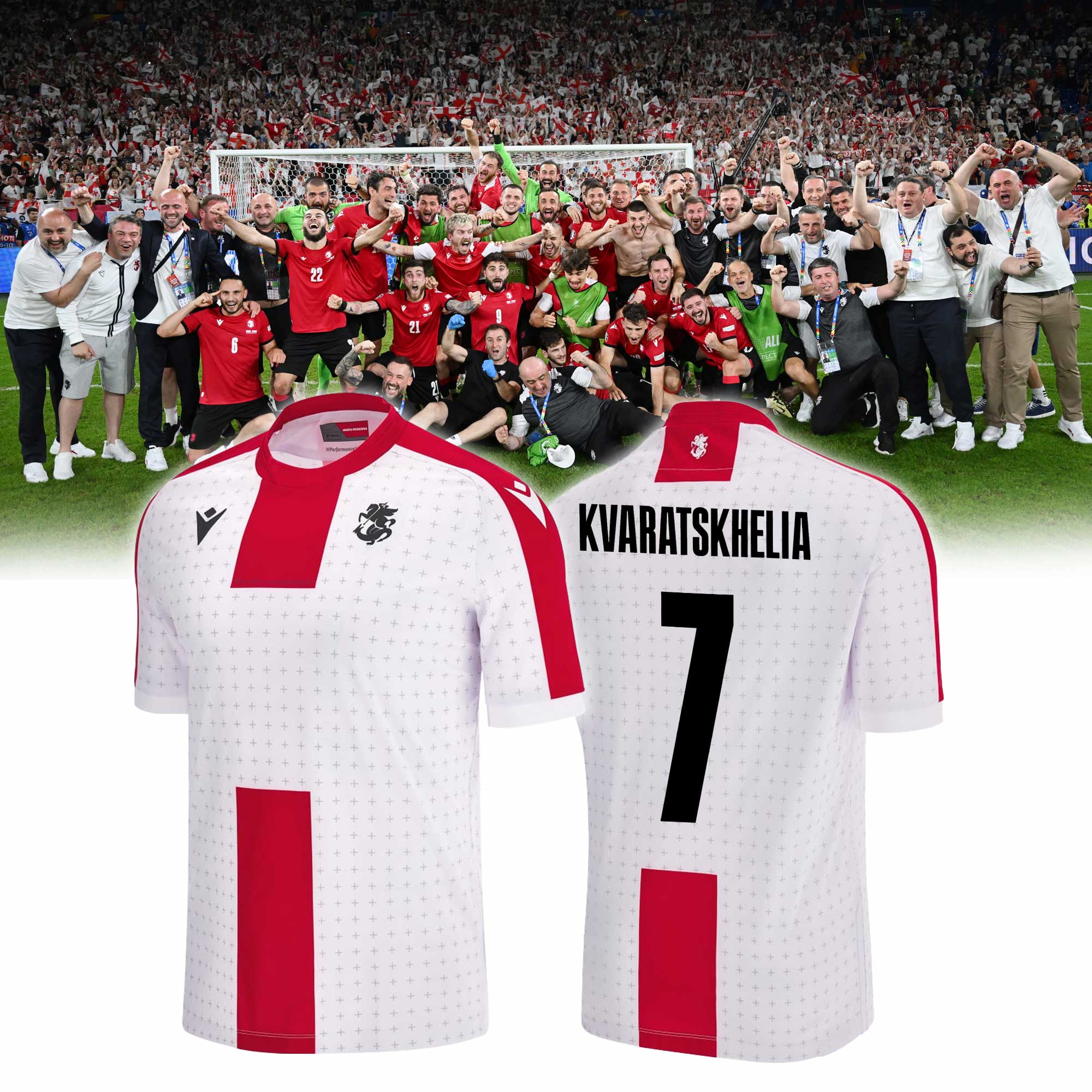 Kvaratskhelia Football Federation adults home match jersey - Famjoys Kvaratskhelia Football Federation adults home match jersey - Famjoys