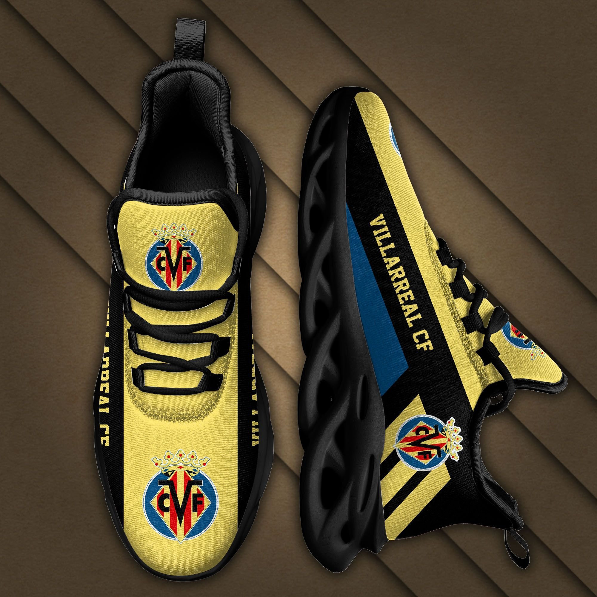 La Liga Villarreal CF Max Soul Sneakers Shoes - Famjoys La Liga Villarreal CF Max Soul Sneakers Shoes - Famjoys