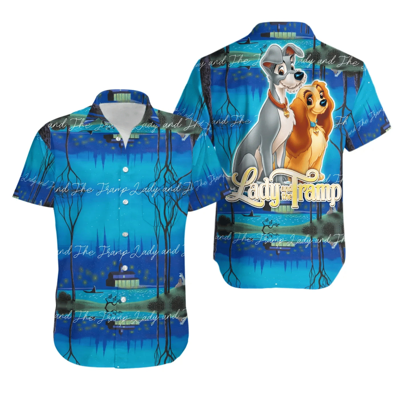 Lady And The Tramp Hawaiian Shirt - Famjoys Lady And The Tramp Hawaiian Shirt - Famjoys