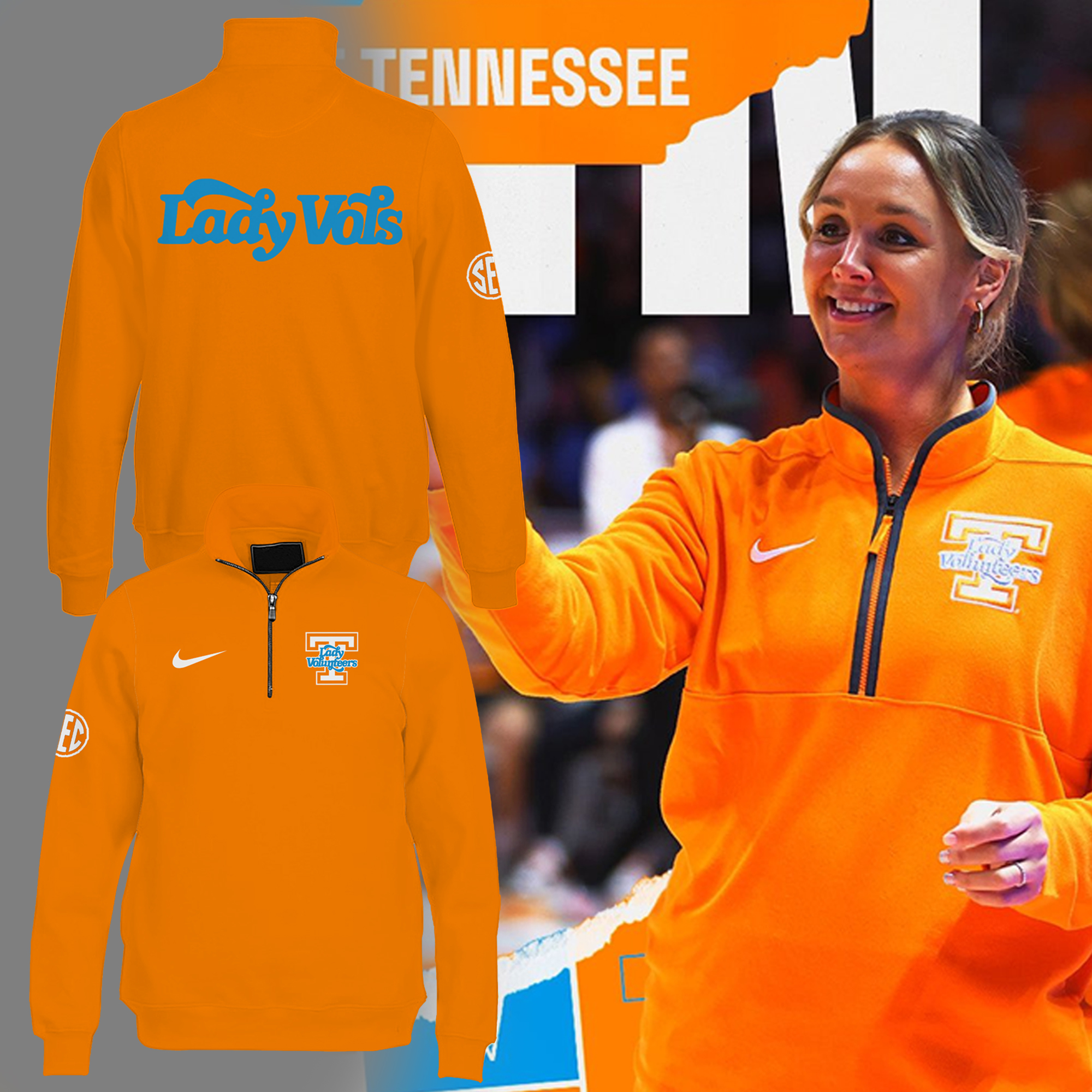 Lady Vols Basketball Zip Long Sleeve Shirt - Famjoys Lady Vols Basketball Zip Long Sleeve Shirt - Famjoys