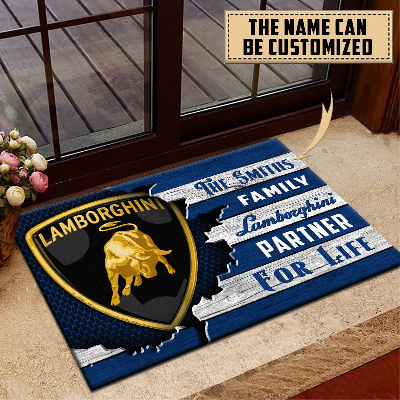 Lamborghini Doormat Custom Name, Multicolor - Famjoys Lamborghini Doormat Custom Name, Multicolor - Famjoys