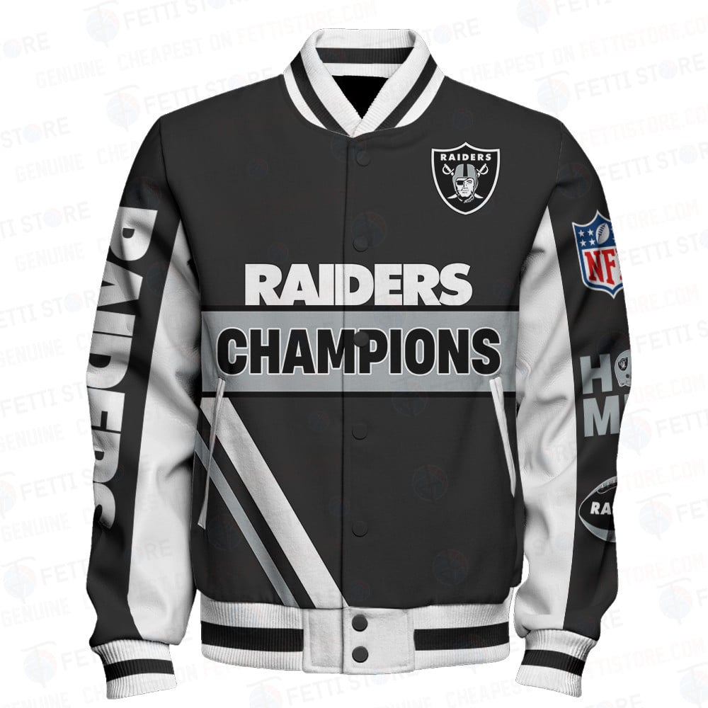 Las Vegas Raiders 3X Super Bowl Champions Design Varsity Jacket - Famjoys Las Vegas Raiders 3X Super Bowl Champions Design Varsity Jacket - Famjoys