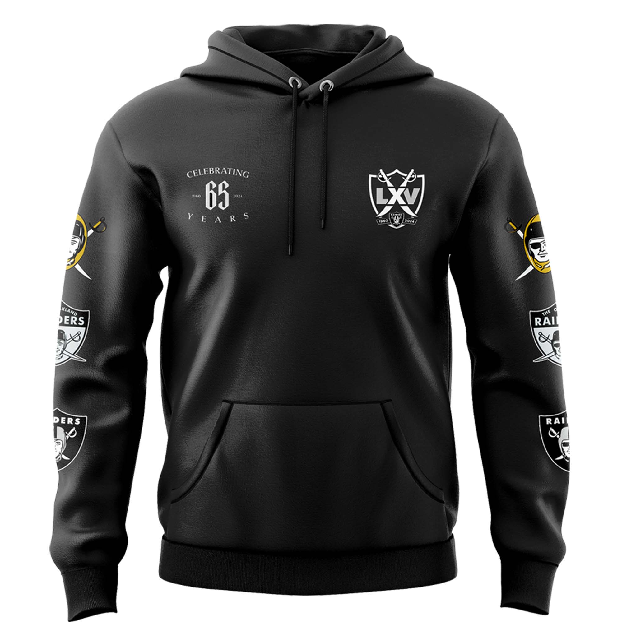 LAS VEGAS RAIDERS 65TH SEASON HOODIE - Famjoys LAS VEGAS RAIDERS 65TH SEASON HOODIE - Famjoys