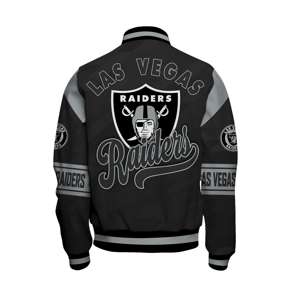 Las Vegas Raiders American Football League Pattern Varsity Jacket SH1 V2 - Famjoys Las Vegas Raiders American Football League Pattern Varsity Jacket SH1 V2 - Famjoys