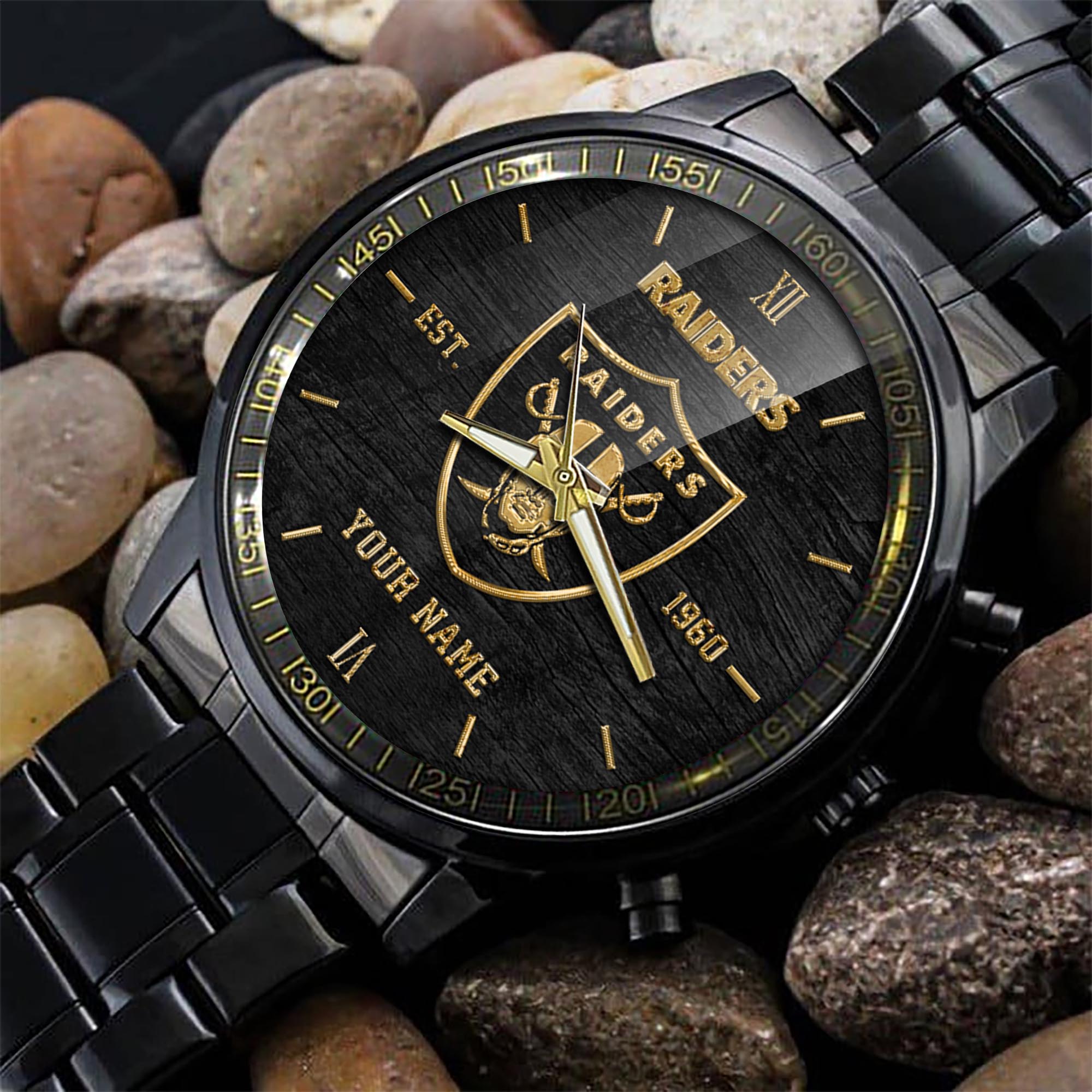 Las Vegas Raiders Black Fashion Sport Black Fashion Watch - Famjoys Las Vegas Raiders Black Fashion Sport Black Fashion Watch - Famjoys