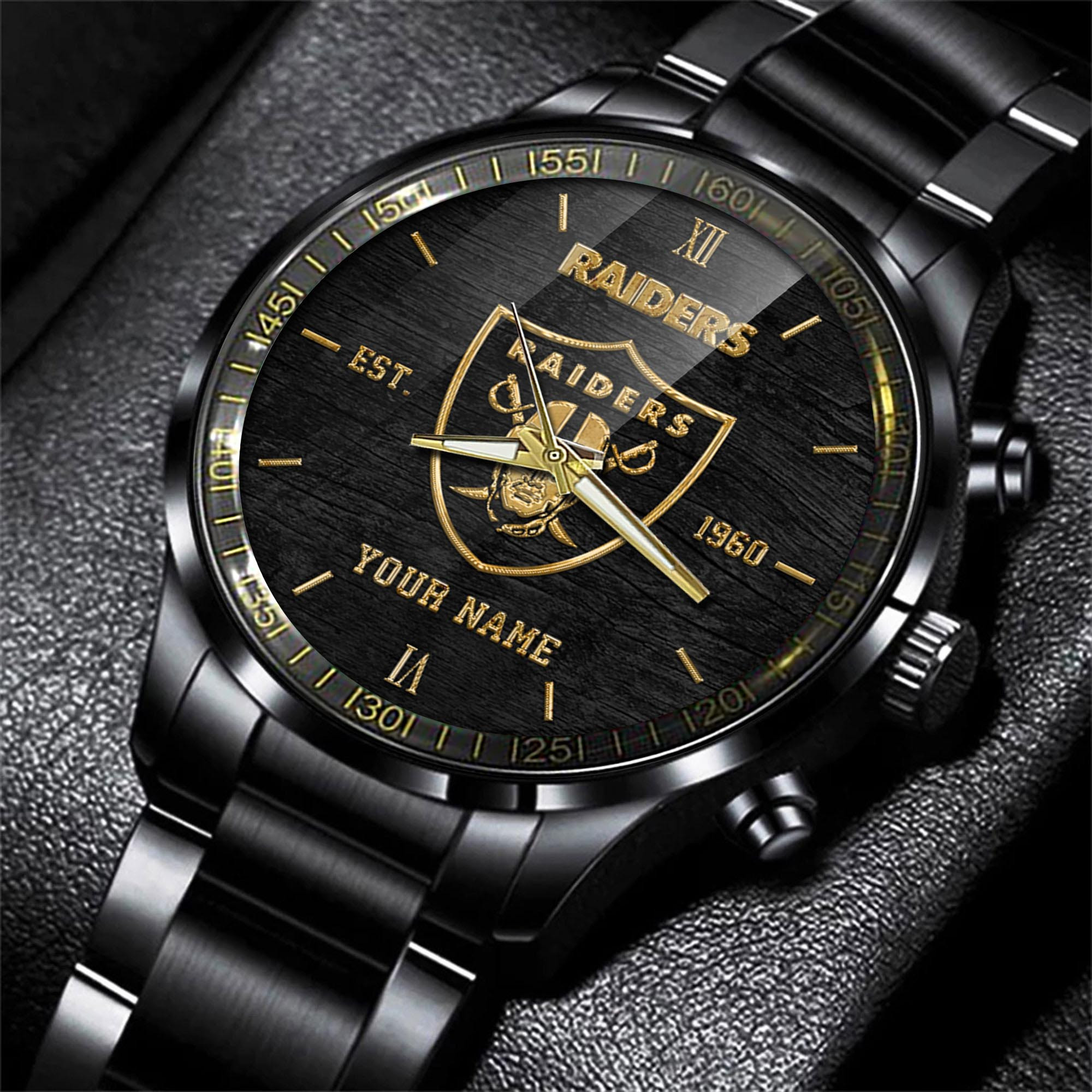 Las Vegas Raiders Black Fashion Sport Black Fashion Watch - Famjoys Las Vegas Raiders Black Fashion Sport Black Fashion Watch - Famjoys