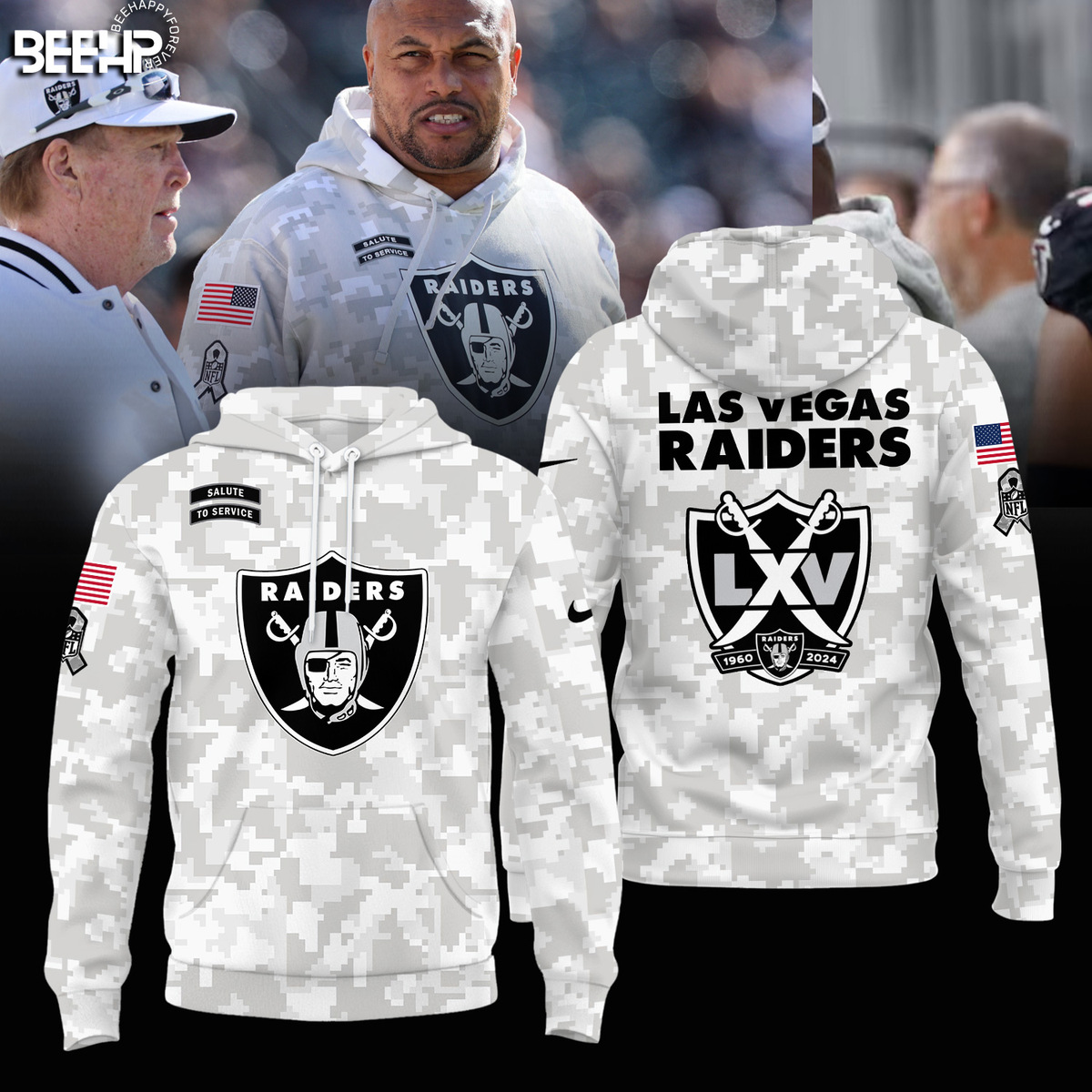 Las Vegas Raiders Camo Salute to Service Cap - Famjoys Las Vegas Raiders Camo Salute to Service Cap - Famjoys